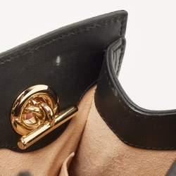 Gucci Black/Beige GG Bees Supreme Canvas Small Padlock Shoulder Bag