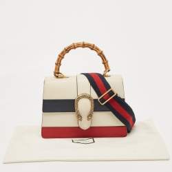 Pre Owned Gucci Tricolor Leather Medium Dionysus Bamboo Top Handle Bag