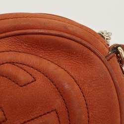 Pre Owned Gucci Brown Nubuck Mini Soho Disco Chain Crossbody Bag