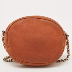 Pre Owned Gucci Brown Nubuck Mini Soho Disco Chain Crossbody Bag