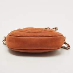 Pre Owned Gucci Brown Nubuck Mini Soho Disco Chain Crossbody Bag