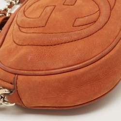 Pre Owned Gucci Brown Nubuck Mini Soho Disco Chain Crossbody Bag
