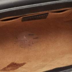 Pre Owned Gucci Black/Beige GG Supreme Canvas and Leather Small Padlock Shoulder Bag