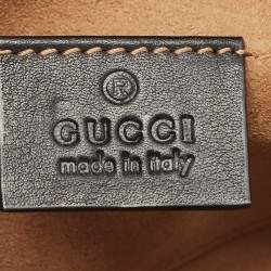 Pre Owned Gucci Black/Beige GG Supreme Canvas and Leather Small Padlock Shoulder Bag