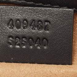 Pre Owned Gucci Black/Beige GG Supreme Canvas and Leather Small Padlock Shoulder Bag