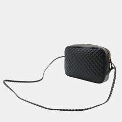 Pre Owned Gucci Black Leather Trapuntata Quilted Camera Bag