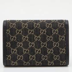 Gucci Black GG Denim Mini Dionysus Chain Shoulder Bag