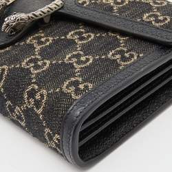 Gucci Black GG Denim Mini Dionysus Chain Shoulder Bag