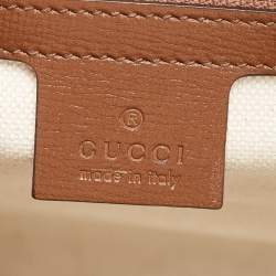 Pre Owned Gucci Brown/Beige GG Supreme Canvas and Leather Small Tote