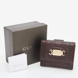 Pre Owned Gucci Brown Guccissima Leather French Wallet