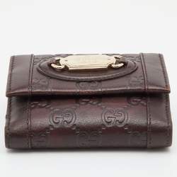 Pre Owned Gucci Brown Guccissima Leather French Wallet