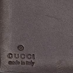 Pre Owned Gucci Brown Guccissima Leather French Wallet