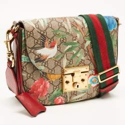 Pre Owned Gucci Multicolor GG Supreme Canvas Tian Padlock Messenger Bag