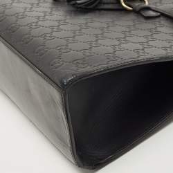 مملوكة مسبقًا Gucci Black Guccissima Leather Large Emily Chain Shoulder Bag