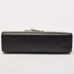 مملوكة مسبقًا Gucci Black Guccissima Leather Large Emily Chain Shoulder Bag