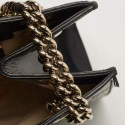 مملوكة مسبقًا Gucci Black Guccissima Leather Large Emily Chain Shoulder Bag
