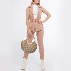 مملوكة مسبقًا Gucci Beige/Off White GG Canvas and Leather Glam Hobo