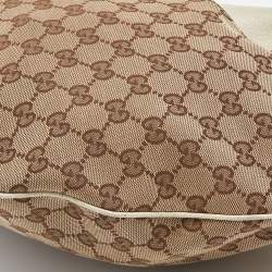 مملوكة مسبقًا Gucci Beige/Off White GG Canvas and Leather Glam Hobo