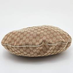 مملوكة مسبقًا Gucci Beige/Off White GG Canvas and Leather Glam Hobo