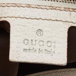 مملوكة مسبقًا Gucci Beige/Off White GG Canvas and Leather Glam Hobo