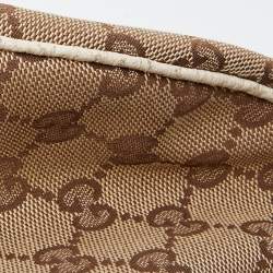 مملوكة مسبقًا Gucci Beige/Off White GG Canvas and Leather Glam Hobo