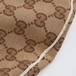 مملوكة مسبقًا Gucci Beige/Off White GG Canvas and Leather Glam Hobo