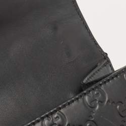 Pre Owned Gucci Black Guccissima Leather Medium Padlock Shoulder Bag