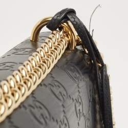 Pre Owned Gucci Black Guccissima Leather Medium Padlock Shoulder Bag