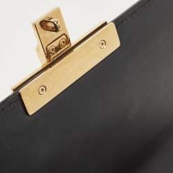 Pre Owned Gucci Black Guccissima Leather Medium Padlock Shoulder Bag