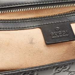 Pre Owned Gucci Black Guccissima Leather Medium Padlock Shoulder Bag