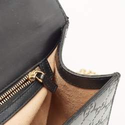 Pre Owned Gucci Black Guccissima Leather Medium Padlock Shoulder Bag