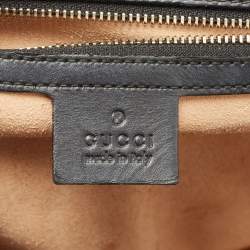Pre Owned Gucci Black Guccissima Leather Medium Padlock Shoulder Bag