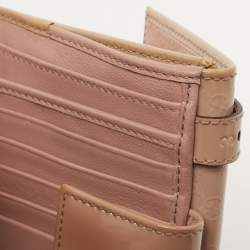 Gucci Beige Microguccissima Patent Leather Buckle French Wallet
