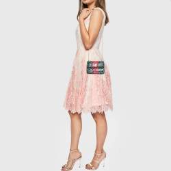 Pre Owned Gucci Green/Red Glazed Wicker Mini Cestino Shoulder Bag