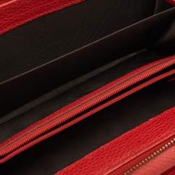 Gucci Coral Orange Leather Zip Around Continental Wallet
