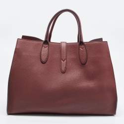 Pre Owned Gucci Burgundy Leather Jackie Tote