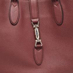 Pre Owned Gucci Burgundy Leather Jackie Tote