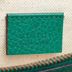 Pre Owned Gucci Green Leather Medium Dionysus Shoulder Bag