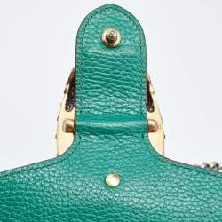 Pre Owned Gucci Green Leather Medium Dionysus Shoulder Bag