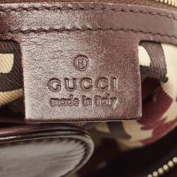 مملوكة مسبقًا Gucci Dark Brown Guccissima Leather Horsebit Creole Hobo