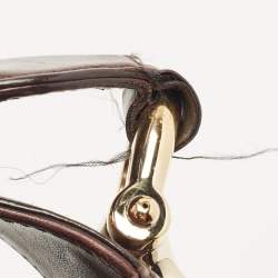 مملوكة مسبقًا Gucci Dark Brown Guccissima Leather Horsebit Creole Hobo