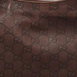 مملوكة مسبقًا Gucci Dark Brown Guccissima Leather Horsebit Creole Hobo