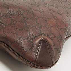 مملوكة مسبقًا Gucci Dark Brown Guccissima Leather Horsebit Creole Hobo