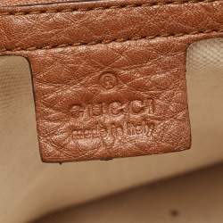 Pre Owned Gucci Brown/Beige GG Canvas and Leather Medium Bella Hobo