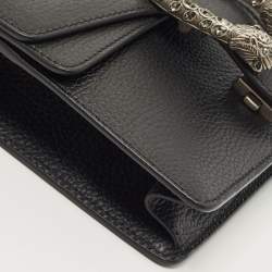 Pre Owned Gucci Black Leather Mini Dionysus Shoulder Bag