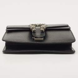 Pre Owned Gucci Black Leather Mini Dionysus Shoulder Bag