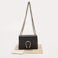 Pre Owned Gucci Black Leather Mini Dionysus Shoulder Bag