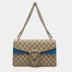 Gucci Red/White/Blue Smooth Leather Bee Embroidered Medium Dionysus Bag