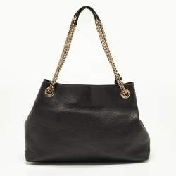 Pre Owned Gucci Black Leather Medium Soho Chain Shoulder Bag