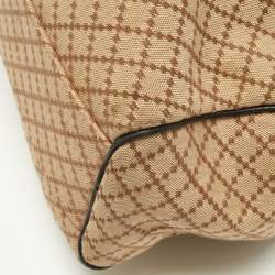 Pre Owned Gucci Beige/Black Diamante Canvas and Leather Medium Sukey Tote